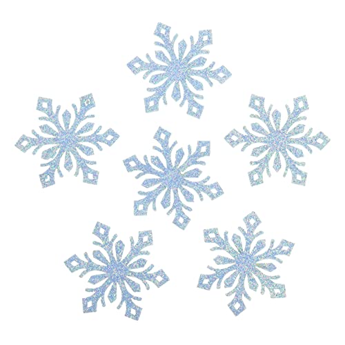 Beatifufu 30pcs Snowflake Hair Pin Material DIY Craft Accessories Shiny Snowflake Decals for Fabric Jewelry