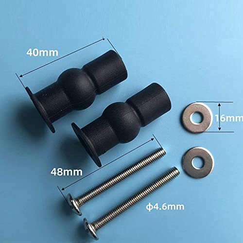 Ubrand 2Pcs Toilet Seat Hinges Screws, Toilet Seat Top Fixing Part, Toilet Seat Fixing Device Rubber Top Nut #TOP1