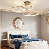Harpochten Led Deckenleuchte Dimmbar 3000–6000K Runder Gold Deckenlampe Kreative Metallgalvanik...