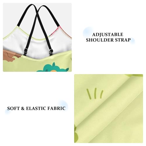 Girls One Piece Swimsuits Capybara with Tangerine Tree Pattern Sport Halter Swimwear Beach Bathing Suit, 5-6T3