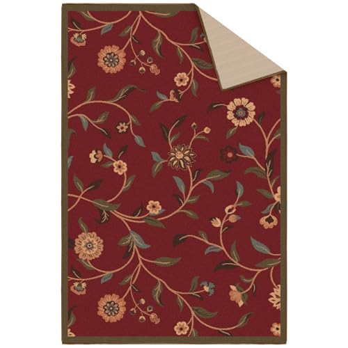 Ottomanson Alfombra Floral Anti-deslizante 3'3" x 4'7" miniatura 7