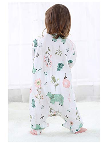 Happy Cherry Baby Slaapzak met Lange Mouwen Zomer Zachte Katoenen Jumpsuit Pyjama Aparte Benen Onesie met Afneembare… - Image 4