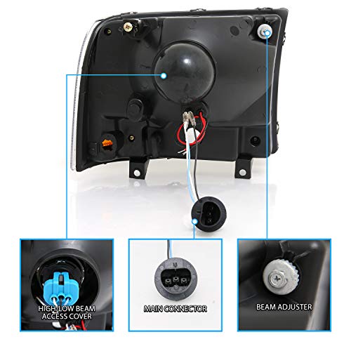 Amerilite Chrome Replacement Headlights Assemblies Led Parking Lamp Set For 1999-2004 Ford Super Duty / 00-04 Excursion - Passenger And Driver Side #TOP5