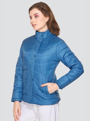 Image of RARE TIMES Women's Stylish Solid Full Sleeves Jacket | Winter Wear Quilted Jacket for Travelling | Regulaer Fit Puffer Jacket For Women