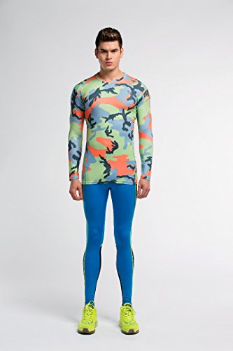 Fringoo Compression Base Layer Mens Training Top Workout T-Shirt Long Sleeve Gym Shirt Thermal Underwear S M L XL - Image 5