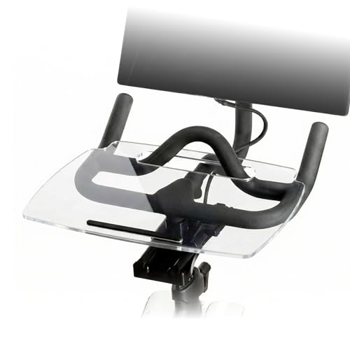 TFD The Tray Original for Peloton Bike Original Models Angled Acrylic Desk Tray with Rubber Grip Insert for Laptop Tablet Phone and Books Work or Read While Riding Clear Acrylic