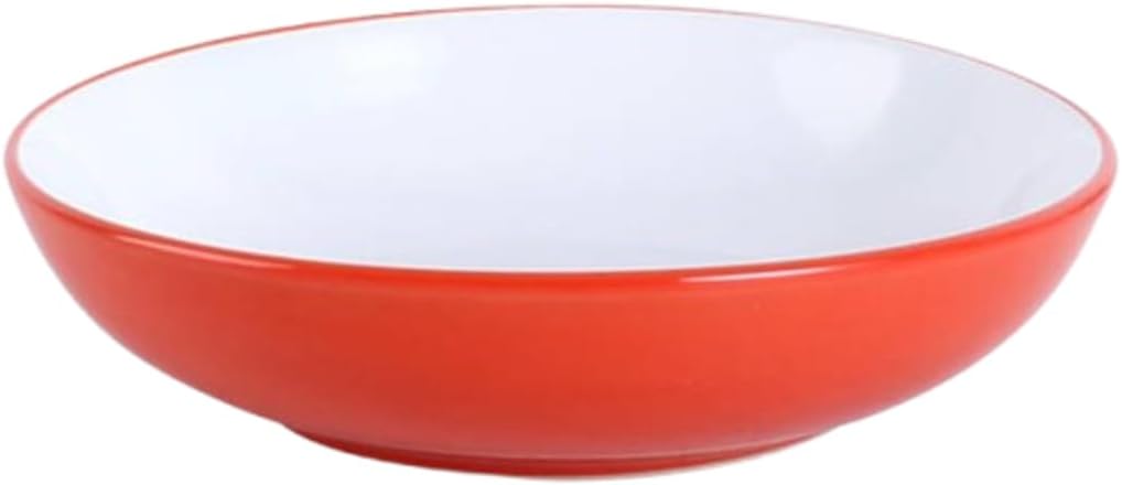 Ceramic Dinner Bowls, 4 Pieces - Multicolor Stripe (Red)