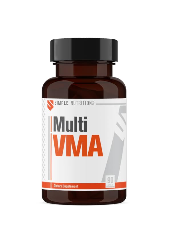 Simple Nutritions Multi VMA – Multivitamin & Multimineral Takviye | 90 Kapsül | Vitamin D3, C, B12, Çinko, Magnezyum, Ginseng, Koenzim Q10, Beta Glukan