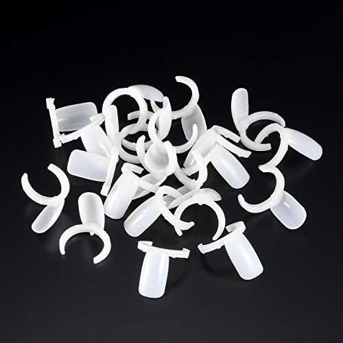 200 Pcs Nail Display Tips, Nail Polish Display Rings, Manicure Art Practice Tool for Polish Practice, Beginners, Natural Color