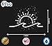 WSQ Sun & Wave Vinyl Decal Sticker Premium Quality Vinyl White for Car Bumper Truck Van SUV Window Wall Boat Cup Tumblers Laptop or Any Smooth Surface Size 7 Inch