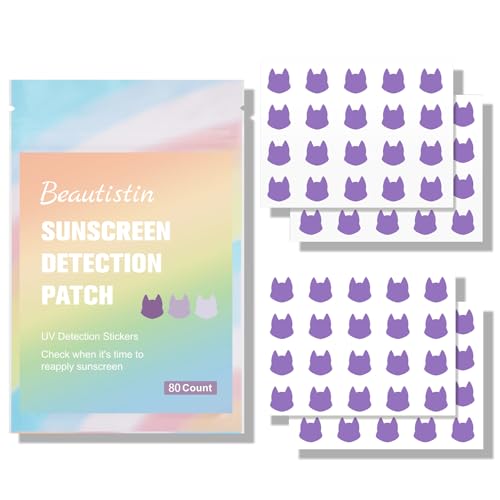 UV Detection Stickers for Sunscreen - 80 Count Cat Shaped UV Detection Stickers Know When to re-Apply Sunscreen Fun Sun Protection Reminder