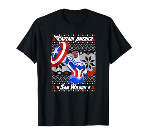 Marvel Christmas Captain America Sam Wilson Ugly Sweater T-Shirt