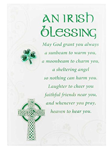 St. Patrick'S Day Plaque Irish Blessing Shamrock Motif Green Stone