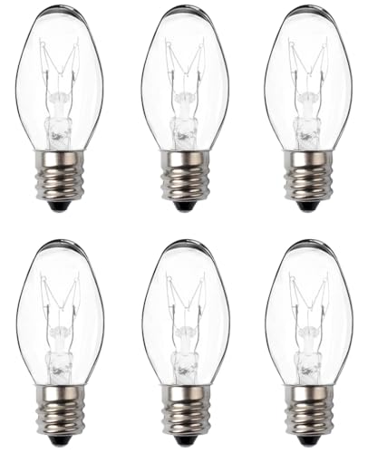 Wax Warmer Bulb 15 Watt C7 Salt Lamp Bulb Warm White Dimmable 6 Packs