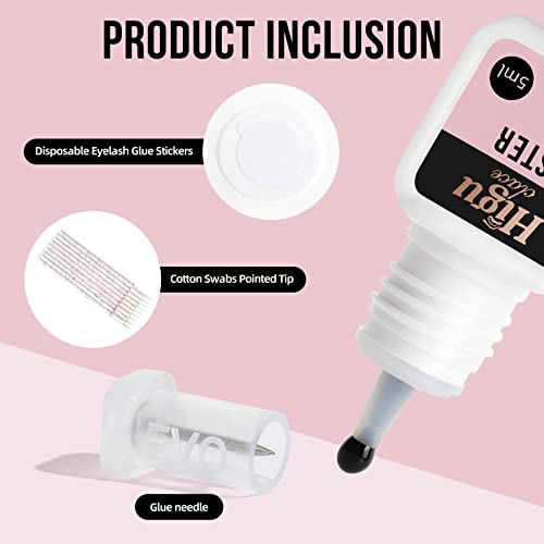 Higu clace Lash-Cluster-Glue Lash-Glue DIY Waterproof Eyelash Adhesive for Eyelash Clusters for Self Application Strong Hold 48 Hours (Black 5ml) — view 2