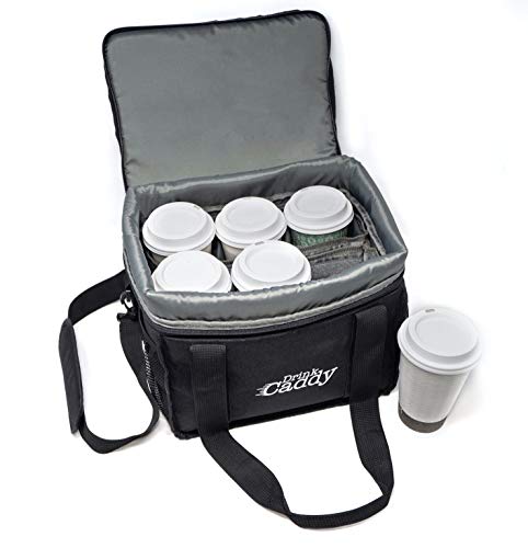 Drink Caddy Insulated Portable Drink Carrier - Reusable Coffee Cup Holder with Shoulder