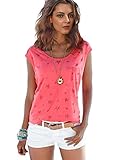 schickes shirt damen Feature: Allover Sternemuster in Ausbrenner-Optik, Die auftauchenden Sterne bringen Sie eine mysteriöse Schönheit.