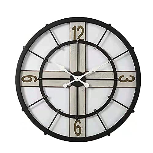 Horloge murale 60 cm squelette en métal pour une décoration rétro de style européen