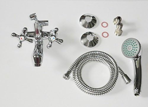 Ferro Retro Badewannenarmatur - Vintage Armatur Mit Kreuzgriffen & Handbrause