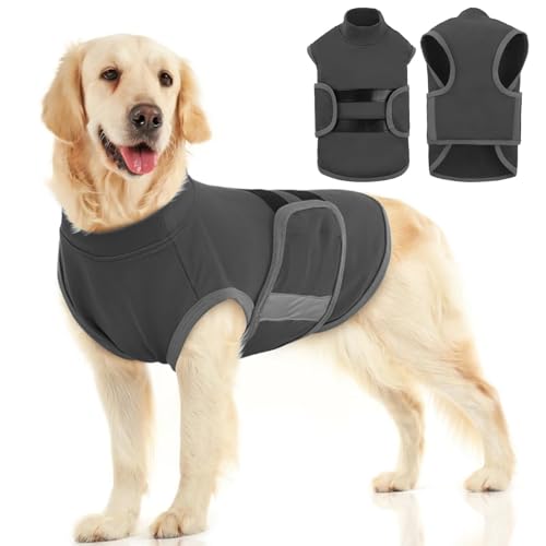 Image of MIGOHI Dog Anxiety Relief Coat,Comfort Anxiety Vest for Dogs,Adjustable Dog Anxiety Calming Wrap for Fireworks,Travel,Separation,Anxiety Jacket for Large Dogs,L,Gray