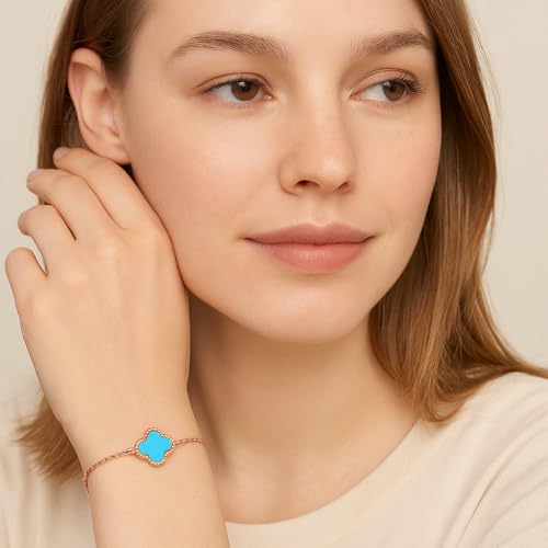 Image of Lucky Charm Clover Bracelet for Women | 925 Sterling Silver with 18K Gold Plating | Adjustable & Anti-Tarnish | Stylish Designer-Inspired Jewelry