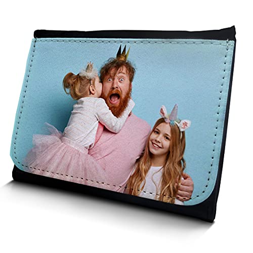 LolaPix Cartera Personalizada. Regalos Personalizados. Cartera Personalizada. Bolsillos internos para organizar Tarjetas. Simil Piel. Modelo PEQUEÑA