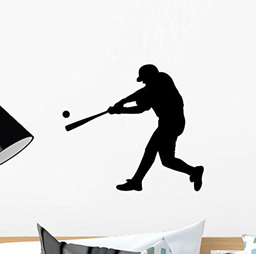 Wallmonkeys Wall Decals Wallmonkeys Sports Silhouette Baseball Peel and Stick Wall Decal, 12 x 11