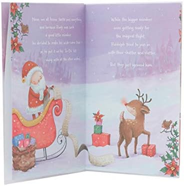 Granddaughter Christmas Card- Cute Granddaughter Christmas Card for Kids- Cute Santa and Reindeer Christmas Card- Gift Card for Girls- Granddaughter Christmas Gifts