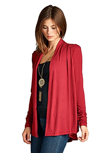 Image of Women Casual Open Front Long Sleeve Lightweight Softest Viscose Made from Bamboo Cardigan