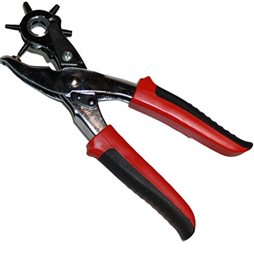 Leather Hole Punch For Belts Purses straps By TOFL A Must Have Tool For Every Craft Project (Red)