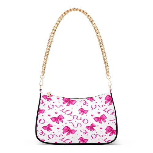 Shoulder Bags for Women Bows Tote HandBag Shoulder Bags purse with Chain Zipper Closure