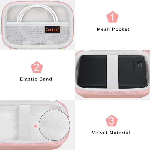 Image of Canboc EVA Shockproof Carrying Case for WD My Passport, WD Elements / Seagate Expansion, Seagate Backup Plus Slim 1TB 2TB 3TB 4TB USB 3.0 Portable External Hard Drive Storage Pouch Box Bag, Rose Gold