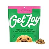 Get Joy Freeze Dried 100% Beef Liver Dog Treats, 16oz | Single Ingredient Organ Meat, High Protein Raw Dog Food Topper, Snack & Training Rewards | Grain Free, Gluten Free, Filler Free