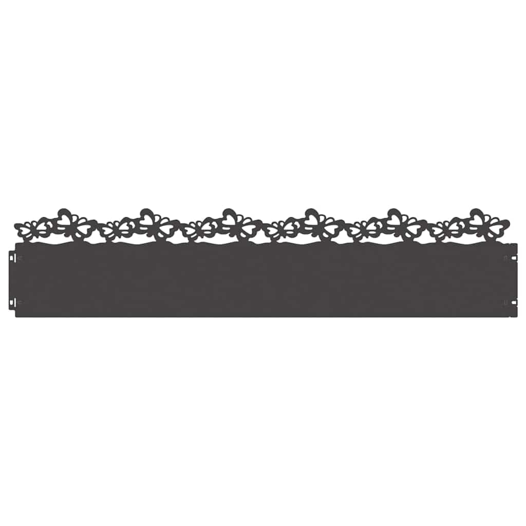 Steel Lawn Edging 20 Pieces Black 103 x 0.05 x 22 cm, Metal Garden Border for Flower Beds and Pathways, Modern Landscape Edging for Lawn and Terrace