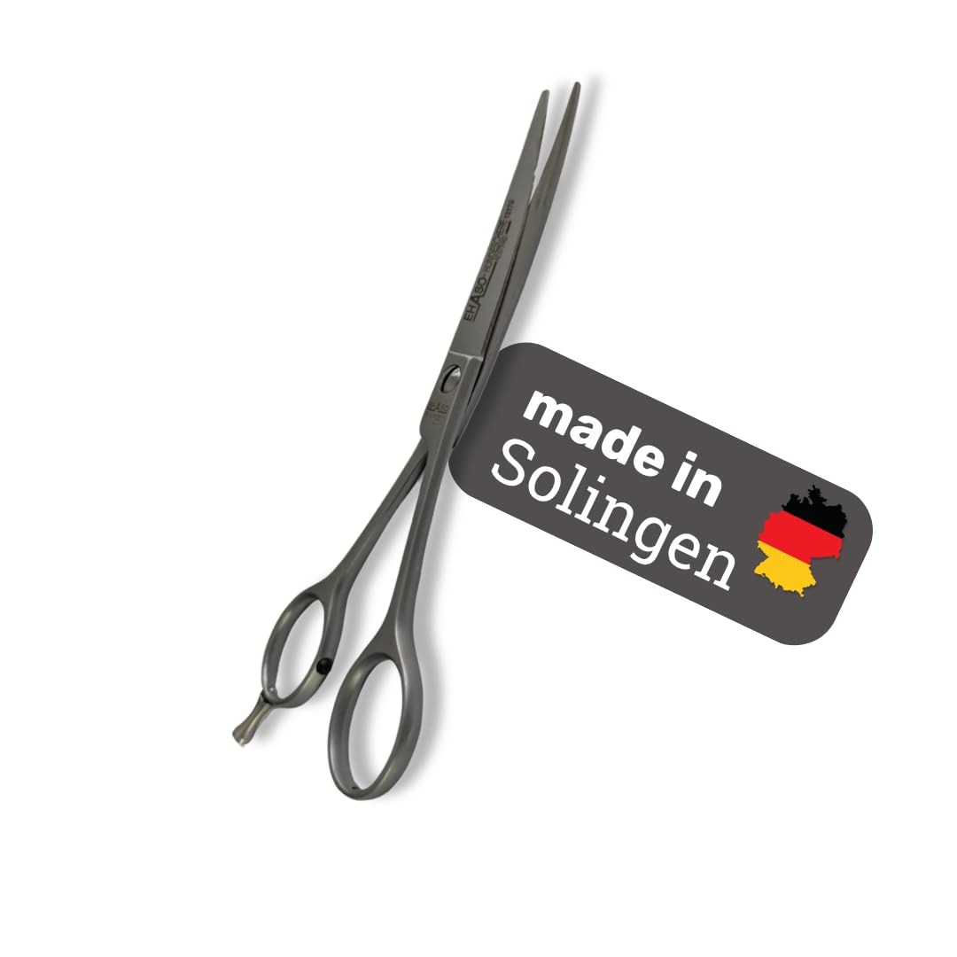 EHASO Gebogene, langlebige Hundeschere Rostfrei, 17 cm matt