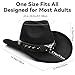WQWOVRVO Cowboy Hats for Women/Mens Straw Wide with Felt-Fedora Brim Western Cowboy Hat for Womens (US, Alpha, One Size, A-Black)