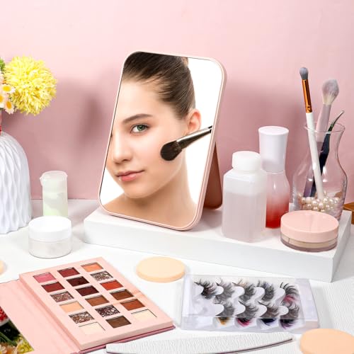 12 espejos de maquillaje fiesta spa rosa miniatura 6