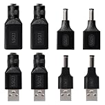 KUOQIY 8 PCS USB to DC Power Adapter, USB 2.0 A to DC 5.5x2.1 mm Connector Charge Barrel Jack Power Adapter, for 5V DC or USB-Charging Device