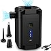 Bomba de Aire Eléctrica, Cadrim Bomba de Aire Recargable USB, 5000mAh, Inflador de Bomba Eléctrica Recargable con 3 Boquillas de Aire para Colchón Inflable, Barco, Piscina, Anillo de Natación, Camping