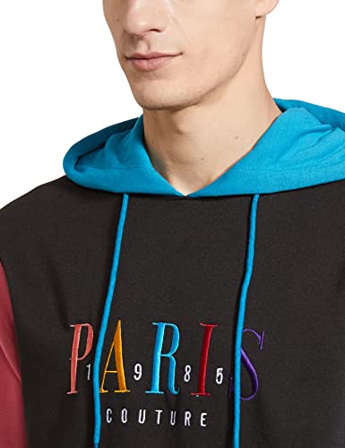 Image of The Indian Garage Co Men Regular Fit Placement Embroidery Overhead Hooded Sweatshirt