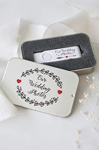 Our Wedding Photos 32gb White USB Flash Drive Memory Stick in Gift Tin (64gb) - Image 2