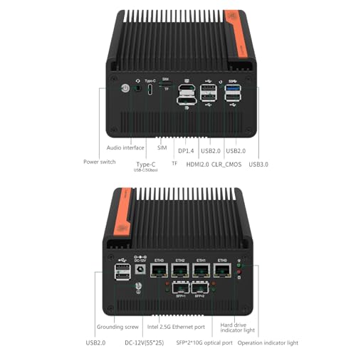 Image of Firewall Appliance 10GbE Mini PC with SFP+, Intel Alder Lake N100 (4C /4T) 4xIntel I226-V 2.5GbE 2*Intel 82599ES 10GbE Firewall LTE Router Support AES-NI (N150, NO RAM NO ROM)