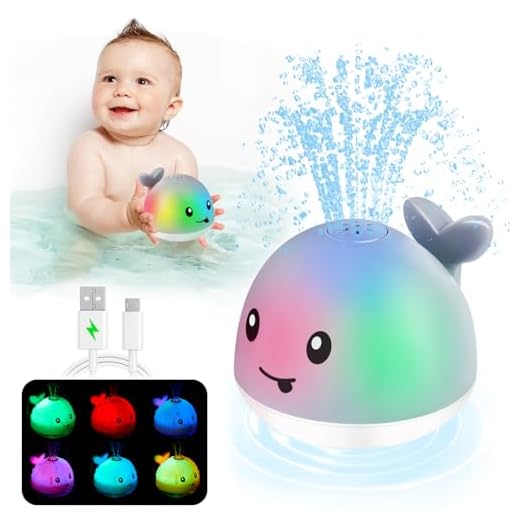ANGGIKO Baby Bath Toys, Toddler Bath Toys for Kids Ages 1-3, Christmas Stocking Stuffers 1 2 3 Year Boy Girl Gifts, Infant Baby Toy 6-12-18 Months, Light Up Whale Bath Toy Sprinkler Bathtub Water Toy