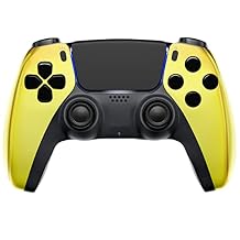 MODDEDZONE Wireless Controller for PS5 with Exclusive and Unique Designs Compatible with PlayStation 5 and PC - The Ideal Christmas Gift for Gaming Enthusiasts - Expertly Crafted in USAChrome Gold