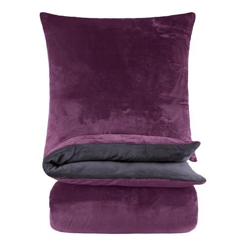 BaSaTex Winter Plüsch Bettwäsche Set Nicky-Teddy Cashmere-Touch...