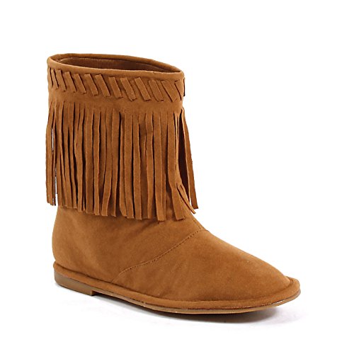 Ellie Shoes - Meeko Fringe Child Boot - Medium Brown