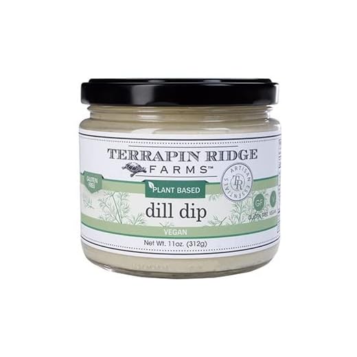 Terrapin Ridge Farms Gourmet Plant-Based Vegan Dill Dip for Chips, Veggies, and Salmon – One 11 Ounce Jar