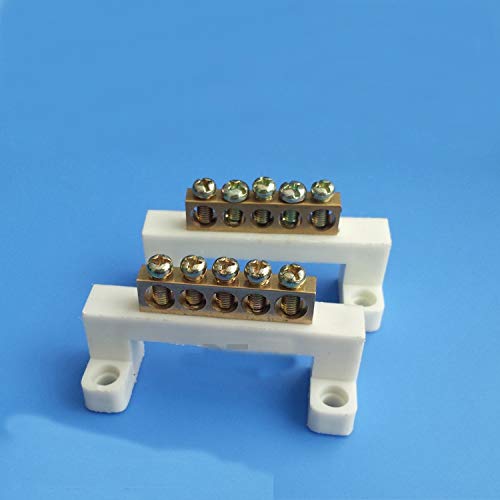 Morsettiere Linea di Terra Filo 5 Bit Fila morsettiera Zero Rame Barra di Terra Cablaggio 7 * 11 5 5pcs Foro
