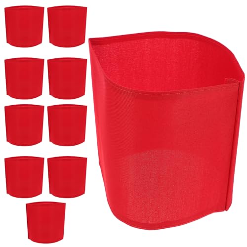 JOINPAYA Brassard Vierge Rouge en Coton Épais Lot de 10 Pièces Brassard de Capitaine Ajustable pour Équipe Scolaire et Compétitions Sportives Accessoire Multifonction pour Organisation