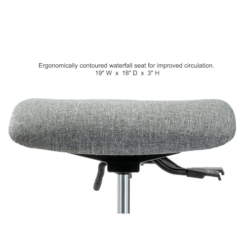 Image of Perch Task Chair, Rolling, Medium Bench Height 21.5 inch-29 inch, Off-White Vinyl